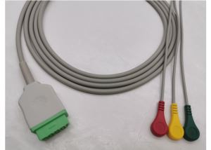 GE Healthcare Direct-Connector ECG-kabel 3 fører snaps